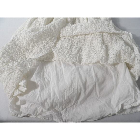 Anthropologie HD in Paris Dress 00 Mini Eyelet Halter White Cottage Core Coquett - Picture 13 of 16